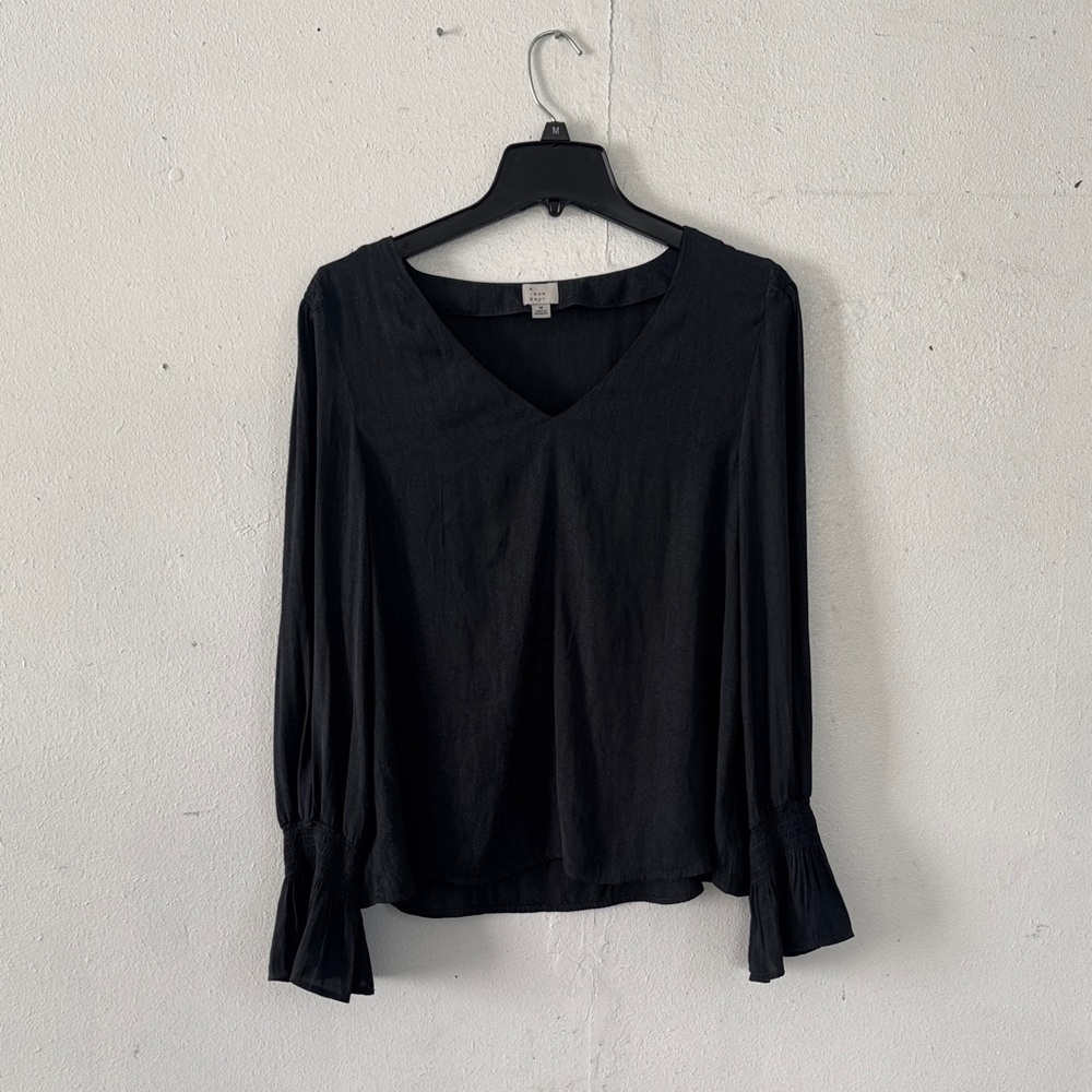 a new day Classic Black V-Neck Blouse